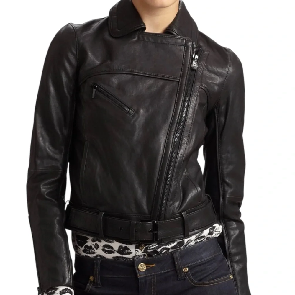 Tory Burch Leather Motorcycle Jacket